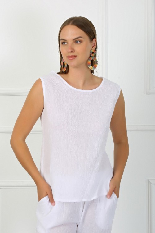 LARA BLUZ - BEYAZ 