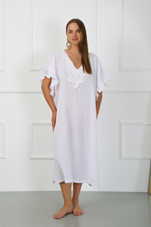 LEDA ELBİSE - BEYAZ