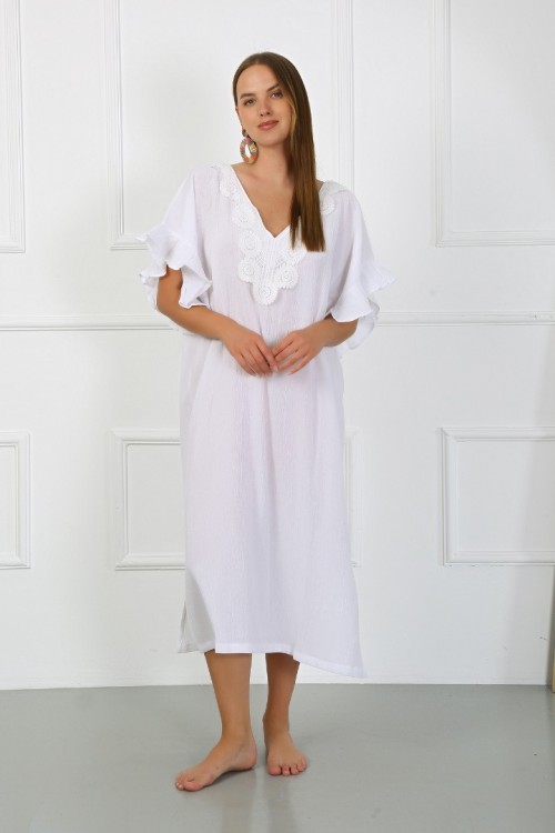 LEDA ELBİSE - BEYAZ