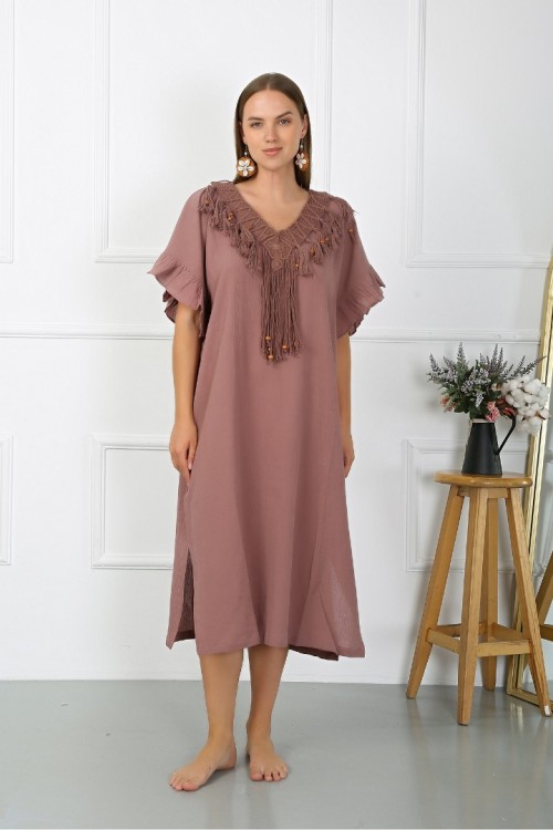 LEDA ELBİSE - KAHVE