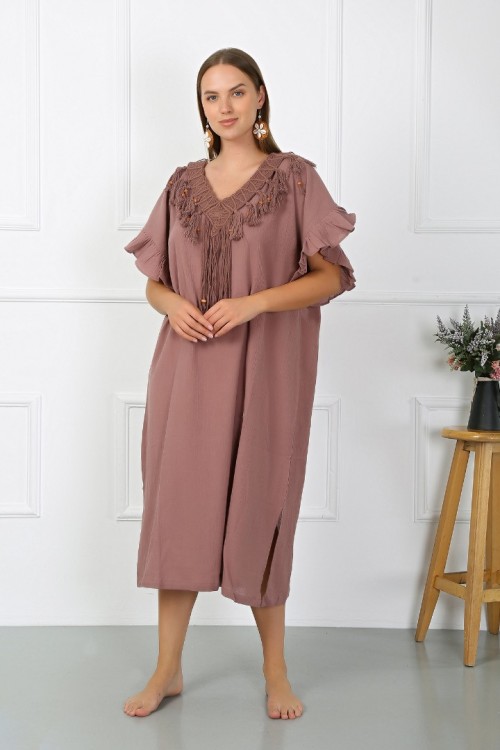 LEDA ELBİSE - KAHVE