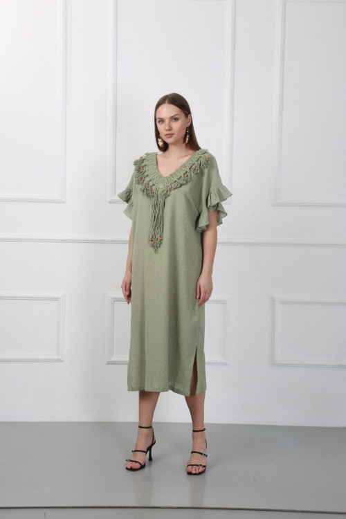 LEDA ELBİSE - YEŞİL