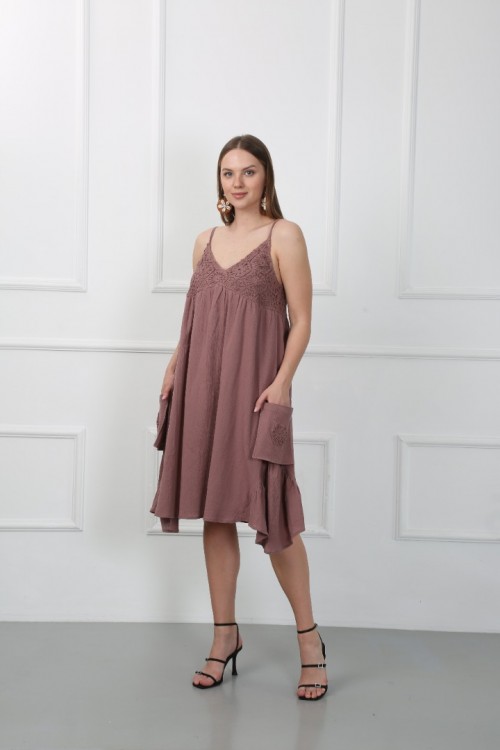 LUNA ELBİSE - KAHVE