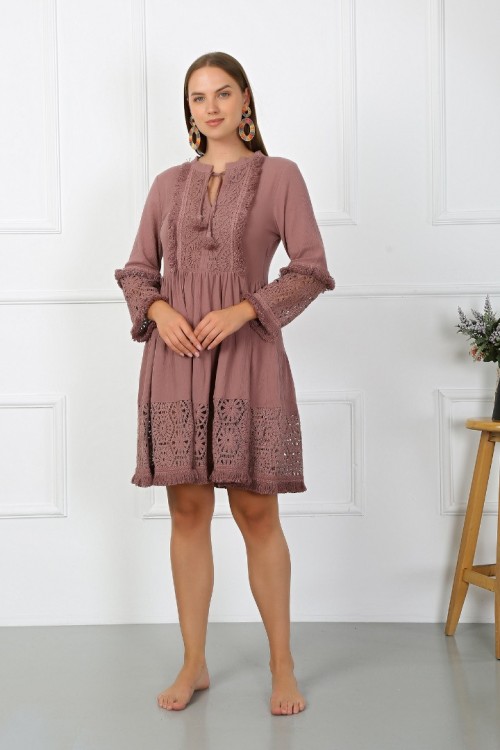 DAFNE ELBİSE - KAHVE